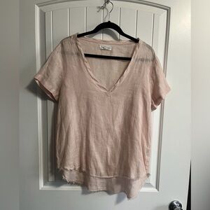 Bella Dahl 100% Linen Top Size Medium Natural Fabrics Minimalist Quiet Luxury